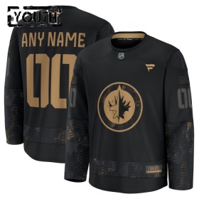 Maillot de Hockey Winnipeg Jets Personnaliser Fanatics Military Appreciation Practice 2024-25 Noir - Enfant